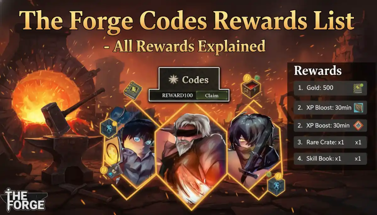 The Forge Codes Rewards List - All Rewards Explained